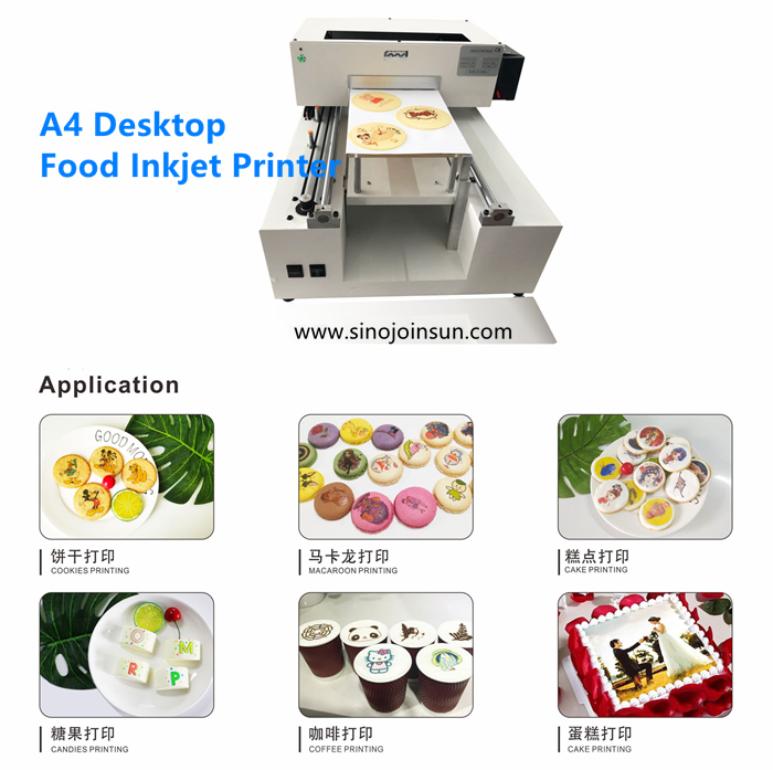 _SINOJOINSUN A4 Food Inkkjet Принтер Принтер Торт, Печенье, Пиво, Мороженое
