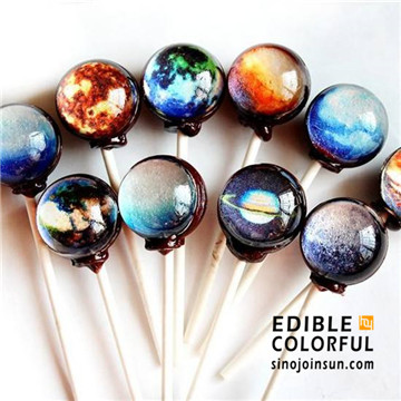 Starry Lollipop Sirojoensun украшен съедобными бумагами и едой чернил