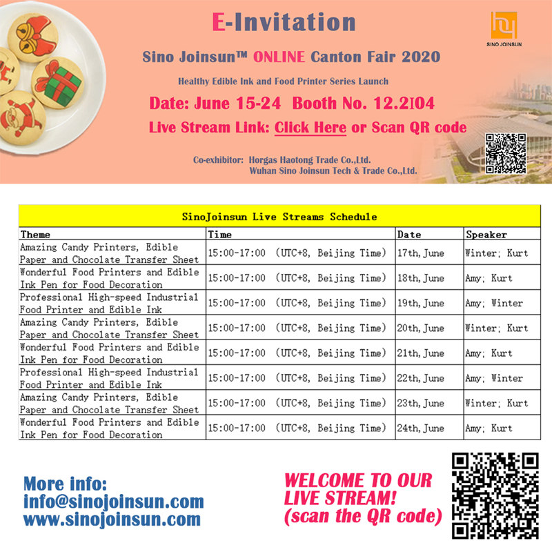 Расписание живых потоков SianoJoinsun Canton Fair 2020